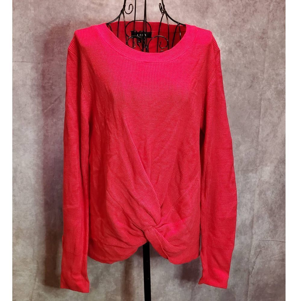 DKNY hot pink knotted sweater medium